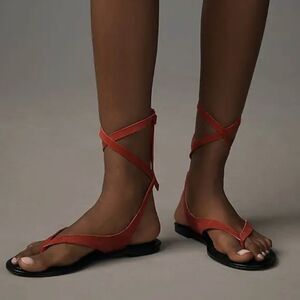 Silent D Tie-Up Thong Sandals Red Size US 5-5.5/EU 36 NIB Anthropologie Boho